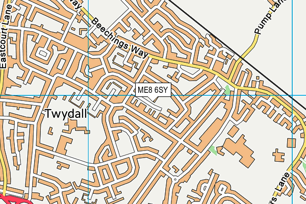 ME8 6SY map - OS VectorMap District (Ordnance Survey) ME8 6SY map - OS VectorMap District (Ordnance Survey)