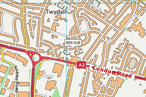 ME8 6UB map - OS VectorMap District (Ordnance Survey) ME8 6UB map - OS VectorMap District (Ordnance Survey)