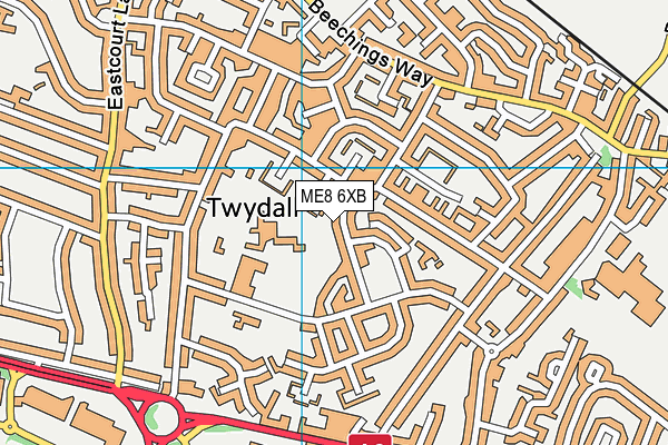 ME8 6XB map - OS VectorMap District (Ordnance Survey) ME8 6XB map - OS VectorMap District (Ordnance Survey)