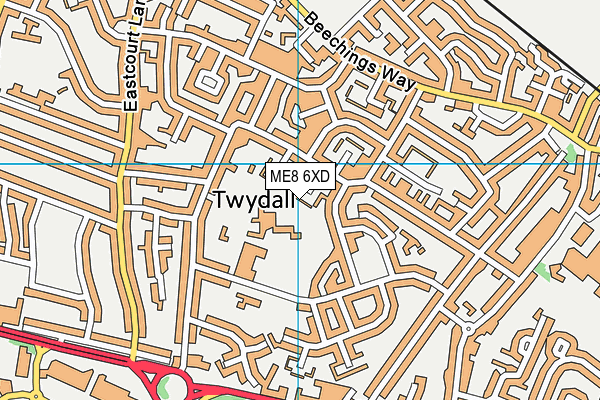 ME8 6XD map - OS VectorMap District (Ordnance Survey)