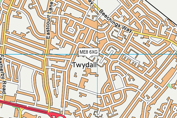 ME8 6XG map - OS VectorMap District (Ordnance Survey) ME8 6XG map - OS VectorMap District (Ordnance Survey)