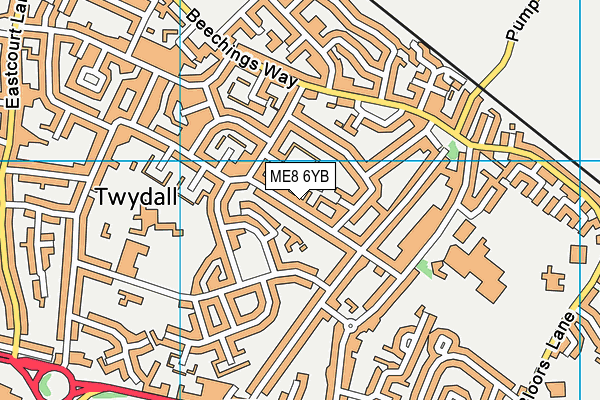 ME8 6YB map - OS VectorMap District (Ordnance Survey) ME8 6YB map - OS VectorMap District (Ordnance Survey)