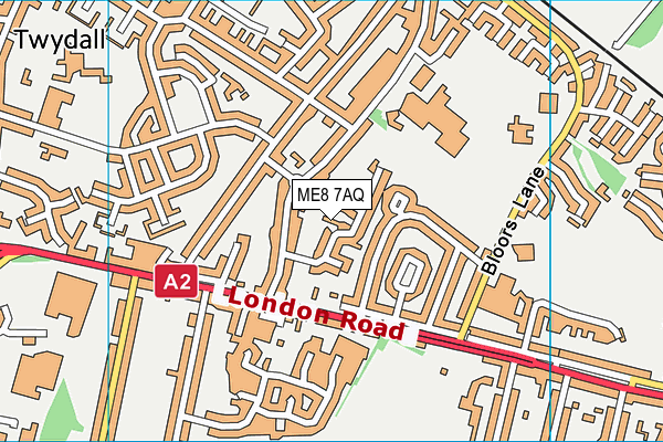 ME8 7AQ map - OS VectorMap District (Ordnance Survey) ME8 7AQ map - OS VectorMap District (Ordnance Survey)