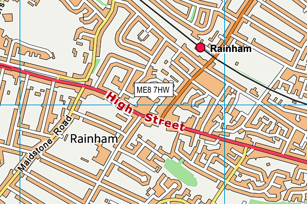 ME8 7HW map - OS VectorMap District (Ordnance Survey)