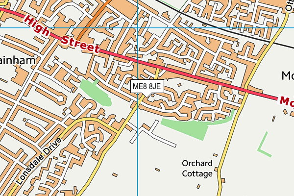 ME8 8JE map - OS VectorMap District (Ordnance Survey) ME8 8JE map - OS VectorMap District (Ordnance Survey)