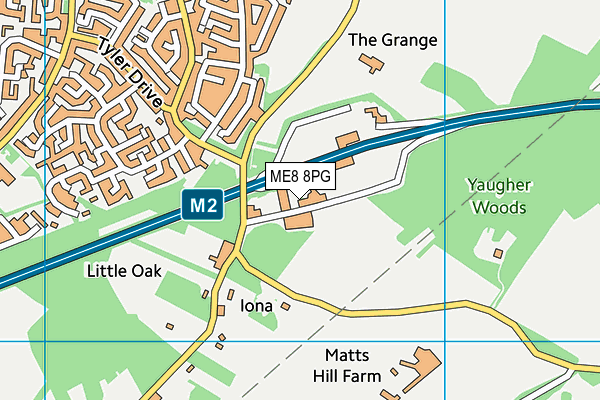ME8 8PG map - OS VectorMap District (Ordnance Survey)