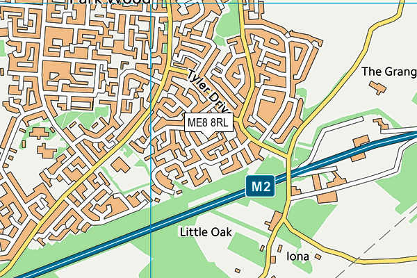 ME8 8RL map - OS VectorMap District (Ordnance Survey) ME8 8RL map - OS VectorMap District (Ordnance Survey)