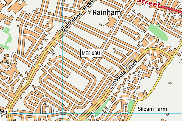 ME8 9BU map - OS VectorMap District (Ordnance Survey)