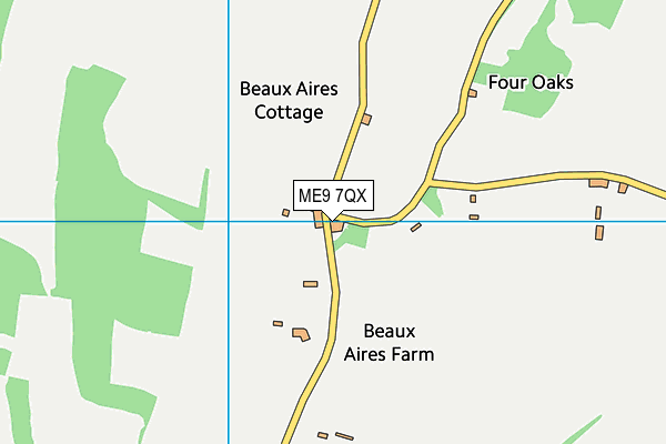 ME9 7QX map - OS VectorMap District (Ordnance Survey)