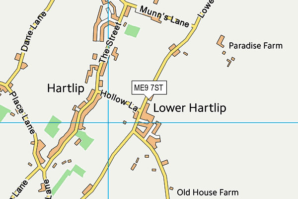 ME9 7ST map - OS VectorMap District (Ordnance Survey)