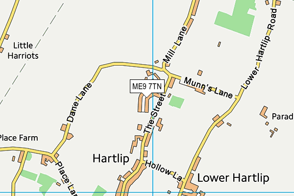 ME9 7TN map - OS VectorMap District (Ordnance Survey) ME9 7TN map - OS VectorMap District (Ordnance Survey)