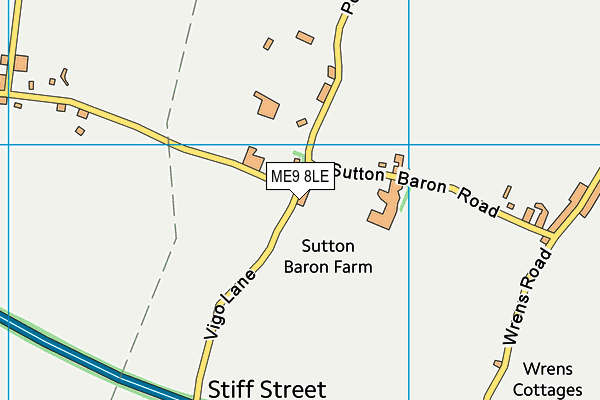 ME9 8LE map - OS VectorMap District (Ordnance Survey) ME9 8LE map - OS VectorMap District (Ordnance Survey)