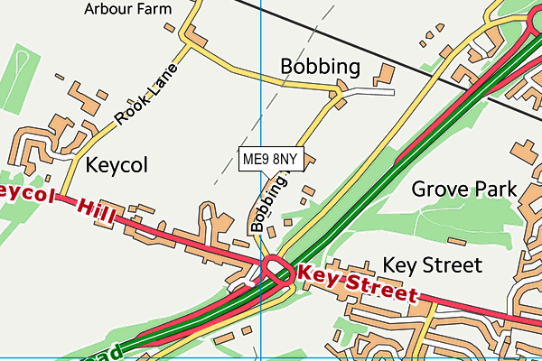 ME9 8NY map - OS VectorMap District (Ordnance Survey) ME9 8NY map - OS VectorMap District (Ordnance Survey)