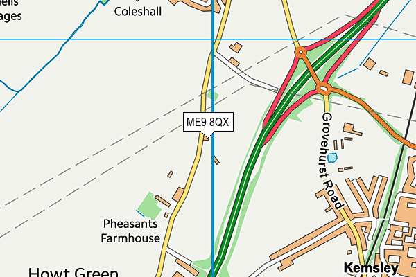 ME9 8QX map - OS VectorMap District (Ordnance Survey) ME9 8QX map - OS VectorMap District (Ordnance Survey)