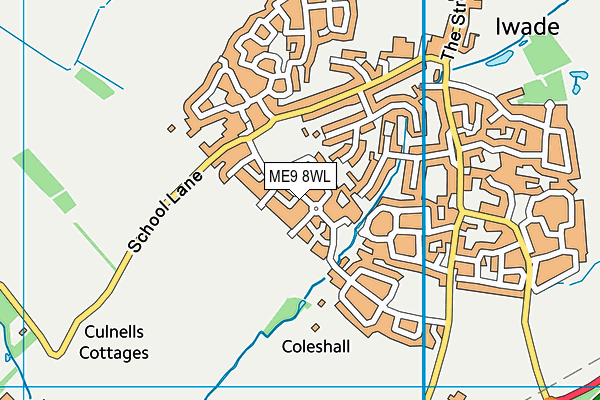 ME9 8WL map - OS VectorMap District (Ordnance Survey) ME9 8WL map - OS VectorMap District (Ordnance Survey)