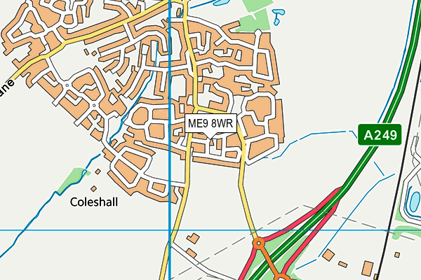 ME9 8WR map - OS VectorMap District (Ordnance Survey) ME9 8WR map - OS VectorMap District (Ordnance Survey)
