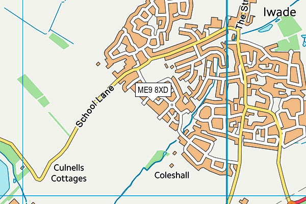 ME9 8XD map - OS VectorMap District (Ordnance Survey)