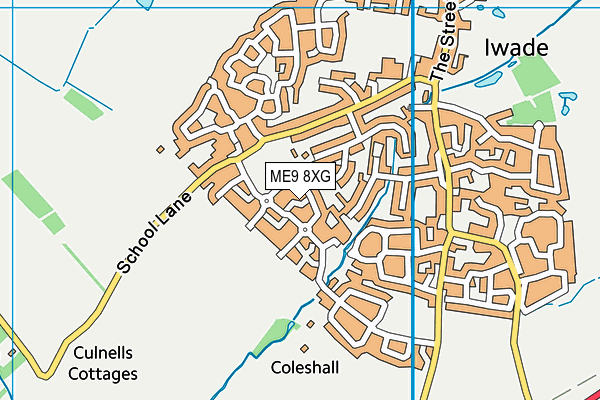 ME9 8XG map - OS VectorMap District (Ordnance Survey)
