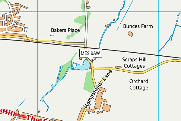 ME9 9AW map - OS VectorMap District (Ordnance Survey) ME9 9AW map - OS VectorMap District (Ordnance Survey)