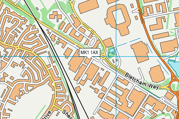 MK1 1AX map - OS VectorMap District (Ordnance Survey) MK1 1AX map - OS VectorMap District (Ordnance Survey)