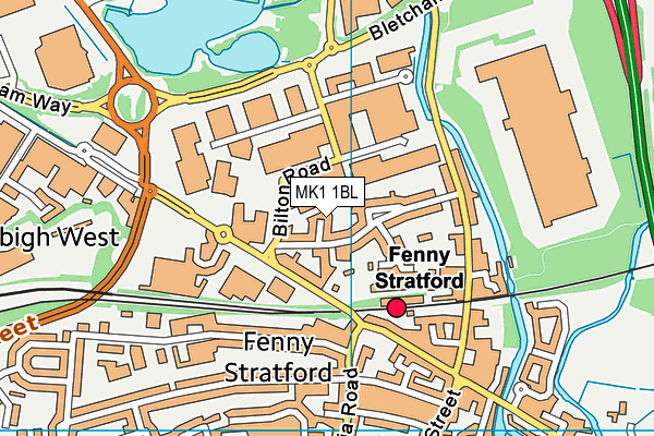 MK1 1BL map - OS VectorMap District (Ordnance Survey)