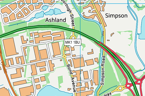 MK1 1BU map - OS VectorMap District (Ordnance Survey) MK1 1BU map - OS VectorMap District (Ordnance Survey)