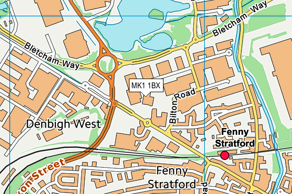 MK1 1BX map - OS VectorMap District (Ordnance Survey) MK1 1BX map - OS VectorMap District (Ordnance Survey)