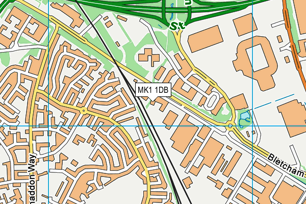 MK1 1DB map - OS VectorMap District (Ordnance Survey) MK1 1DB map - OS VectorMap District (Ordnance Survey)
