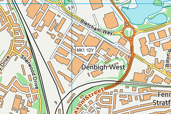 MK1 1DY map - OS VectorMap District (Ordnance Survey) MK1 1DY map - OS VectorMap District (Ordnance Survey)