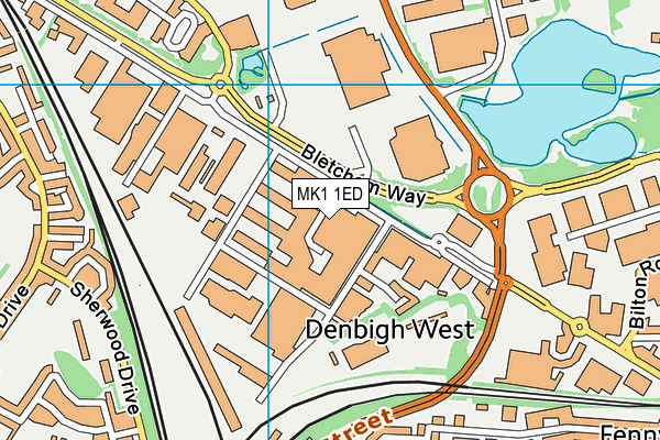 MK1 1ED map - OS VectorMap District (Ordnance Survey) MK1 1ED map - OS VectorMap District (Ordnance Survey)