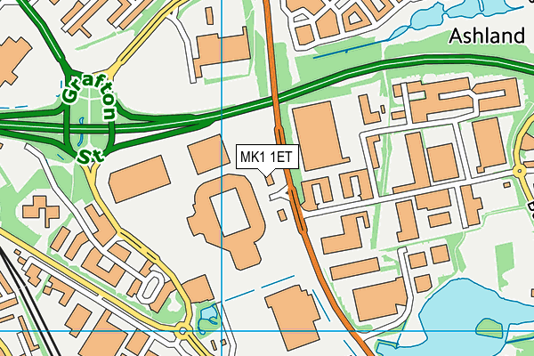 MK1 1ET map - OS VectorMap District (Ordnance Survey) MK1 1ET map - OS VectorMap District (Ordnance Survey)