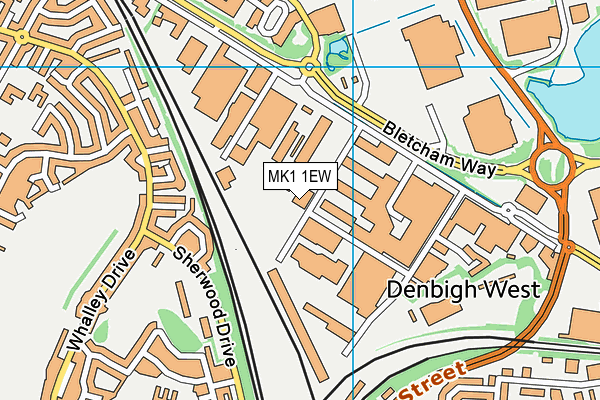 MK1 1EW map - OS VectorMap District (Ordnance Survey) MK1 1EW map - OS VectorMap District (Ordnance Survey)