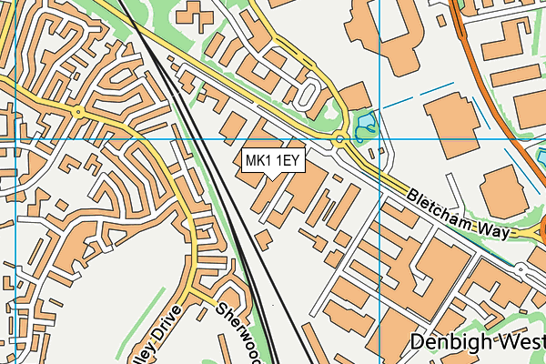 MK1 1EY map - OS VectorMap District (Ordnance Survey) MK1 1EY map - OS VectorMap District (Ordnance Survey)