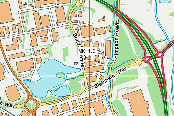 MK1 1JD map - OS VectorMap District (Ordnance Survey) MK1 1JD map - OS VectorMap District (Ordnance Survey)