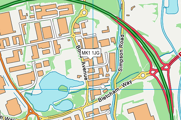 MK1 1JG map - OS VectorMap District (Ordnance Survey) MK1 1JG map - OS VectorMap District (Ordnance Survey)