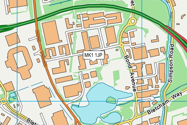 MK1 1JP map - OS VectorMap District (Ordnance Survey) MK1 1JP map - OS VectorMap District (Ordnance Survey)