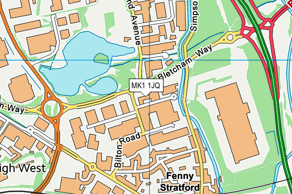 MK1 1JQ map - OS VectorMap District (Ordnance Survey)