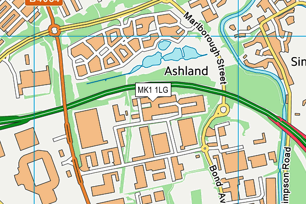 MK1 1LG map - OS VectorMap District (Ordnance Survey) MK1 1LG map - OS VectorMap District (Ordnance Survey)