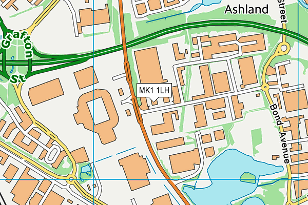 MK1 1LH map - OS VectorMap District (Ordnance Survey) MK1 1LH map - OS VectorMap District (Ordnance Survey)
