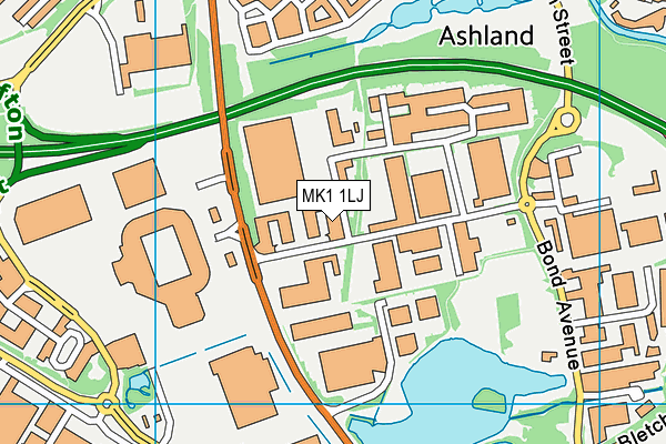 MK1 1LJ map - OS VectorMap District (Ordnance Survey) MK1 1LJ map - OS VectorMap District (Ordnance Survey)