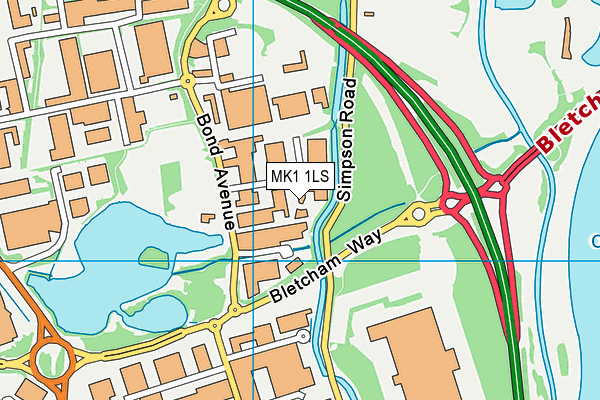 MK1 1LS map - OS VectorMap District (Ordnance Survey) MK1 1LS map - OS VectorMap District (Ordnance Survey)
