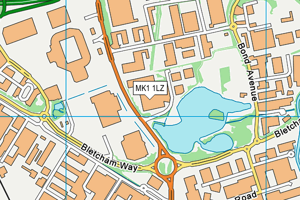 MK1 1LZ map - OS VectorMap District (Ordnance Survey) MK1 1LZ map - OS VectorMap District (Ordnance Survey)