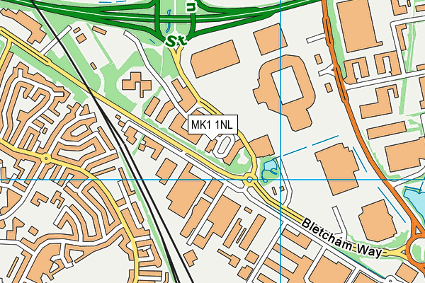 MK1 1NL map - OS VectorMap District (Ordnance Survey) MK1 1NL map - OS VectorMap District (Ordnance Survey)