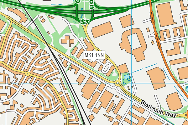 MK1 1NN map - OS VectorMap District (Ordnance Survey) MK1 1NN map - OS VectorMap District (Ordnance Survey)