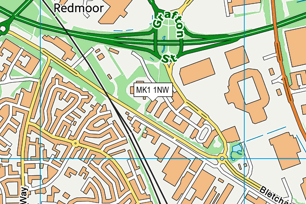 MK1 1NW map - OS VectorMap District (Ordnance Survey) MK1 1NW map - OS VectorMap District (Ordnance Survey)