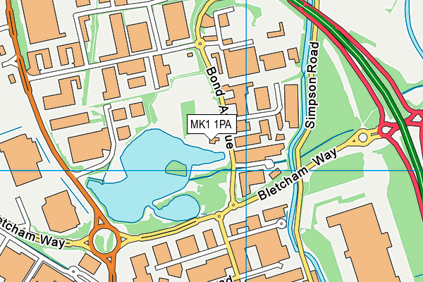 MK1 1PA map - OS VectorMap District (Ordnance Survey) MK1 1PA map - OS VectorMap District (Ordnance Survey)