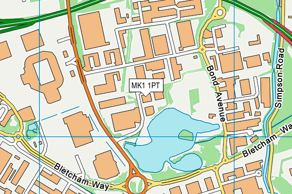 MK1 1PT map - OS VectorMap District (Ordnance Survey) MK1 1PT map - OS VectorMap District (Ordnance Survey)