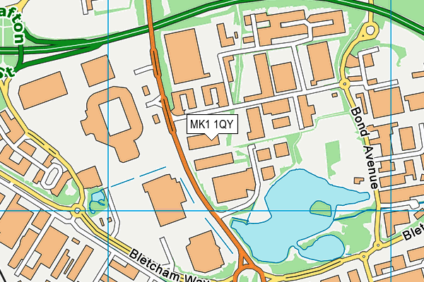 MK1 1QY map - OS VectorMap District (Ordnance Survey) MK1 1QY map - OS VectorMap District (Ordnance Survey)