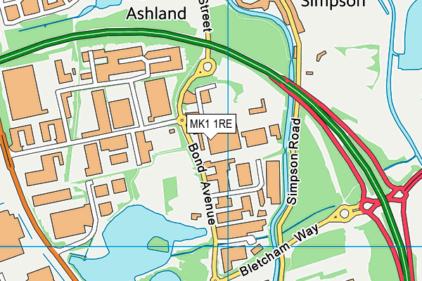 MK1 1RE map - OS VectorMap District (Ordnance Survey) MK1 1RE map - OS VectorMap District (Ordnance Survey)