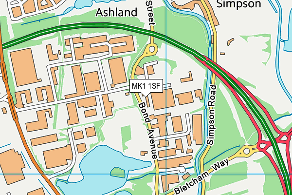MK1 1SF map - OS VectorMap District (Ordnance Survey) MK1 1SF map - OS VectorMap District (Ordnance Survey)